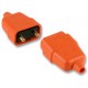 Orange High Impact Rubber 2 Pin In-Line Mains Power Connector